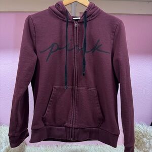VS PINK Maroon Zip-Up Hoodie